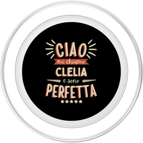 Vista 2 de Clelia Idea Regalo Personalizzata Amica Nome Divertente PopSockets MagSafe PopGrip for iPhone