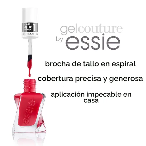 Vista 5 de essie Gel Couture - Esmalte de uñas de larga duración, rojo escarlata, Rock the Runway, 0.46 onzas (paquete de 2)