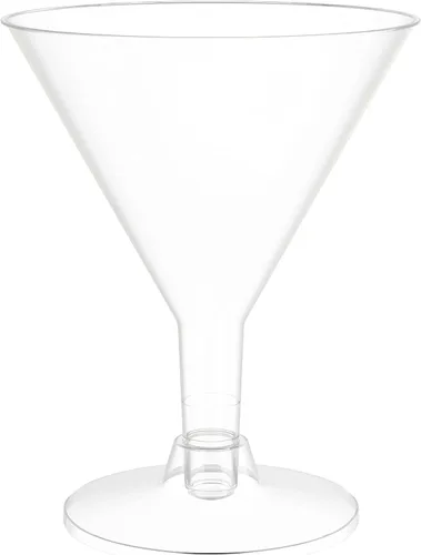 Vista 8 de Exquisite Vasos de Martini de plástico – Paquete de 60 vasos de Martini desechables transparentes con tallo – Vasos de cóctel – Ideal para bodas
