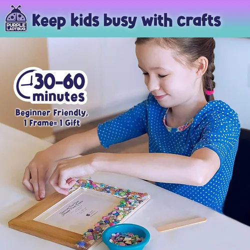Vista 7 de Kit de manualidades de marco de fotos de mosaico para niñas de 8 a 12 años