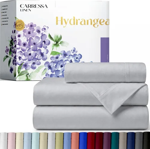 Vista 41 de Carressa Linen - Juego de sábanas 100% algodón de 600 hilos
