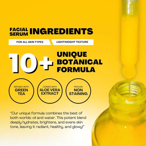 Vista 3 de Suero facial de ácido kójico y cúrcuma, fruta amla, ácido kójico, cúrcuma y alfa arbutina, 100% natural, suero de piel brillante para manchas