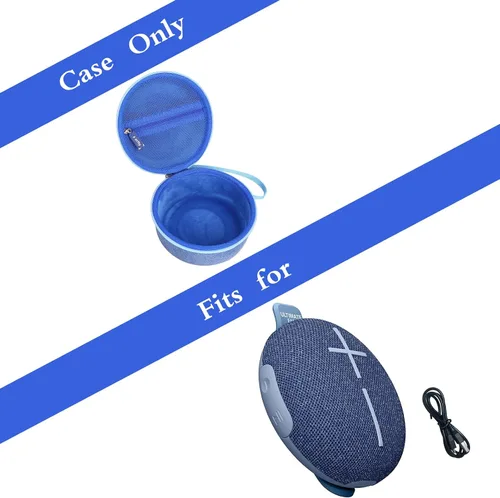 Vista 2 de Funda para Ultimate Ears MINIROLL Altavoz Bluetooth impermeable ultraportátil - Bolsa de almacenamiento protectora de viaje (azul)