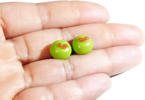 Vista 3 de Conophytum Pageae - Lips Plant - Succulent Earrings - Purple & Mint - Tiny Food Jewelry