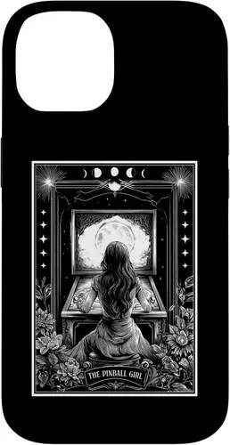 Vista 4 de The Pinball Girl Retro Arcade Game 80s Tarot Card Skeleton Case for iPhone 17