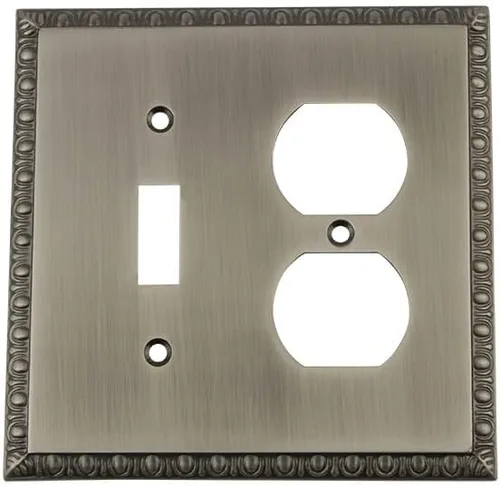Vista 43 de Nostalgic Warehouse Egg & Dart Deco - Cubierta para placa de interruptor de salida eléctrica