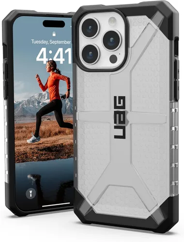 Vista 10 de URBAN ARMOR GEAR UAG [versión actualizada] Funda compatible con iPhone 15 Pro Max de 6.7 pulgadas, color ceniza de plasma, resistente, transparente