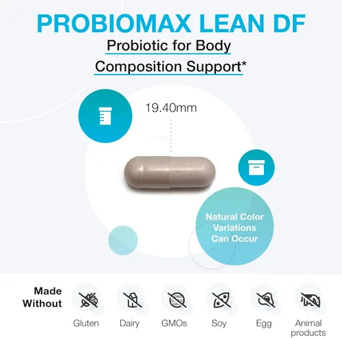 Vista 4 de XYMOGEN ProbioMax Lean - Suplemento probiótico para apoyar la función de barrera intestinal* - Bifidobacterium animalis subsp lactis B420