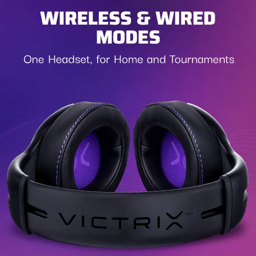 Vista 2 de Victrix Gambit Black Wireless and Wired Gaming Headset with Mic - PlayStation PS4, PS5 - Esports-Ready Pro Audio, Noise Cancelling Microphone