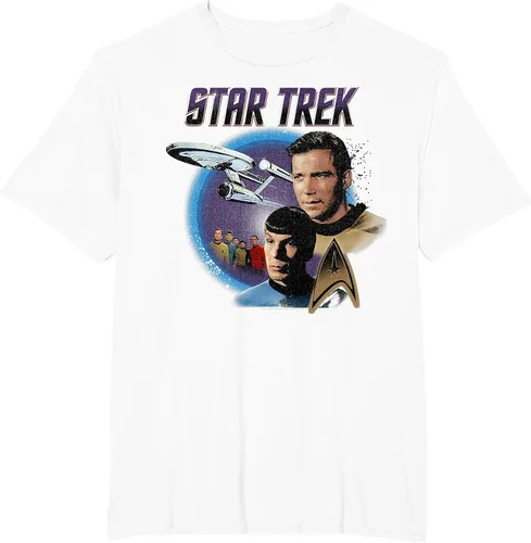 Vista 61 de Star Trek Original Series Vintage Enterprise T-Shirt Baby Blue