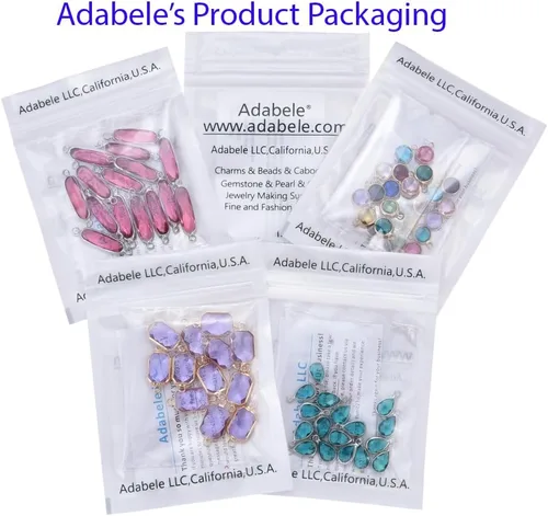 Vista 8 de Adabele Colgante de piedra natal de grado A, gota de 0.433 in, 0.551 in y 0.630 in, chapado en plata de ley para aretes personalizados, pulseras