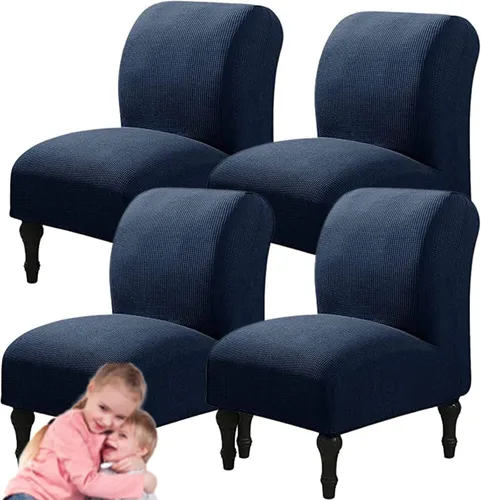 Vista 40 de Fundas elásticas para silla sin brazos, extraíbles y lavables, de elastano jacquard sin reposabrazos, protector de muebles para sala de estar, Verde