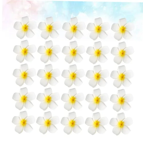 Vista 8 de FOMIYES 25 horquillas Frangipani para mujer, pinzas de pelo de flores de simulación, pinzas negras para novia, para playa, bodas, fiestas