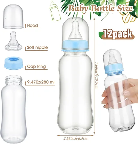 Vista 4 de TrelaCo Safari Cool Baby Shower Games Bottle Chug Sign Wooden Jungle Animals Set de regalo para revelación de género suministros de fiesta y 12