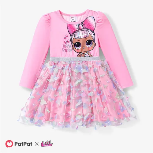 Vista 8 de L.O.L. Surprise! Vestidos de malla tutú para niñas con mariposa y purpurina para fiesta, vestido de tul de manga larga, regalo de cumpleaños