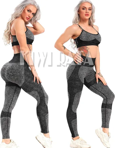 Vista 5 de KIWI RATA - Leggings de compresión de cintura alta para mujer, mallas activas para yoga y entrenamiento, sin costuras, efecto de levantamiento