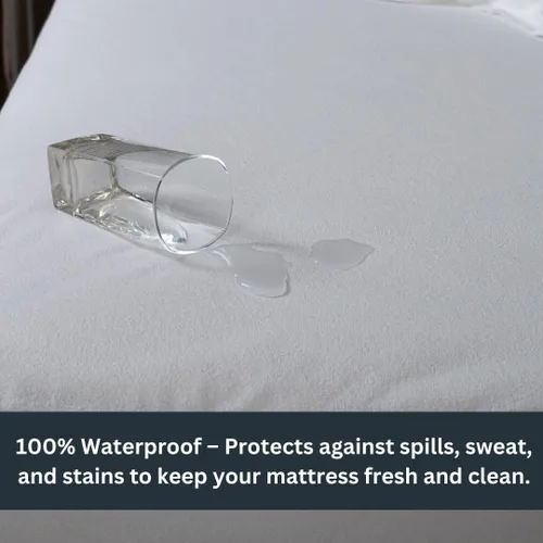 Vista 2 de Protector de colchón impermeable con cremallera – Carcasa de 6 lados, a prueba de chinches y ácaros del polvo, cubierta de 12 pulgadas