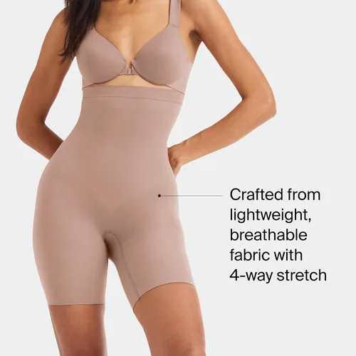Vista 3 de SPANX SPANXsculpt Power Series - Pantalón corto de cintura alta a medio muslo, ligero, comodidad durante todo el día, faja moldeadora con control