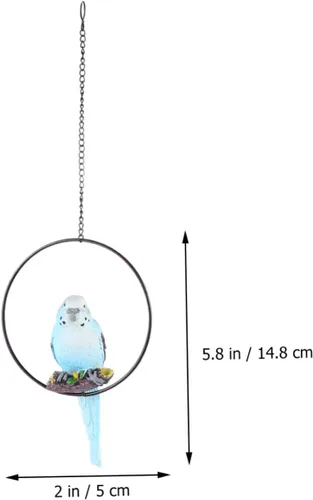 Vista 4 de Happyyami Adorno de loro pequeño, manualidades de resina, modelos de metal, para patio, escultura de pájaro linda, adorno de pájaro, adorno de mesa
