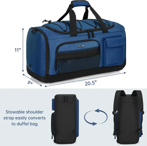 Vista 3 de Bolsa de gimnasio con compartimento para zapatos y computadora portátil para hombres y mujeres, resistente al agua, mochila deportiva para gimnasio