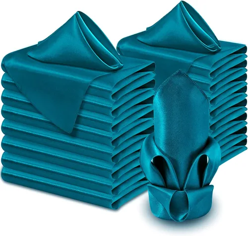 Vista 11 de Aormenzy Paquete de 60 Servilletas de Satén Negro de 17 x 17 Servilletas Sedosas, Servilletas de Tela para Fiestas Servilletas Cuadradas de Satén