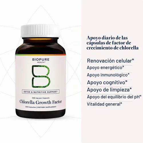 Vista 6 de Biopure Health Chlorella Growth Factor Vitalidad celular 100 porciones