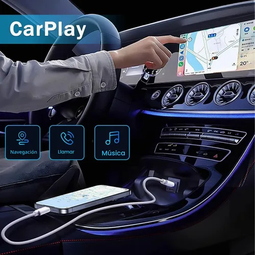 Vista 6 de [Certificado MFi de Apple] Cable Carplay para iPhone 18, cable de carga rápida, paquete de 3 Blanco