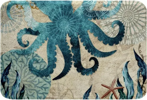 Vista 27 de Erosebridal Alfombra de baño turquesa de 16 x 24 pulgadas, antideslizante, verde azulado y gris, para niñas y adultos, alfombra de puerta