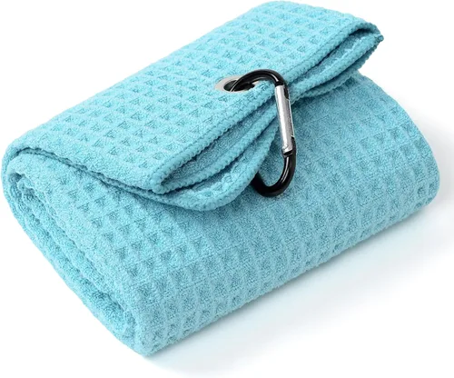 Vista 10 de Mile High Life Toalla de golf premium de tejido de gofre, 16 x 24 pulgadas, extra absorbente y de secado rápido, microfibra ultrasuave, clip