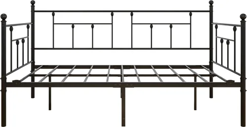 Vista 5 de Base de cama tamaño individual, base de colchón, soporte de listones de metal, muebles de plataforma, no necesita somier, gran almacenamiento debajo