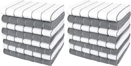 Vista 8 de AIDEA - Juego de 8 toallas de cocina para cocina, color gris, paño