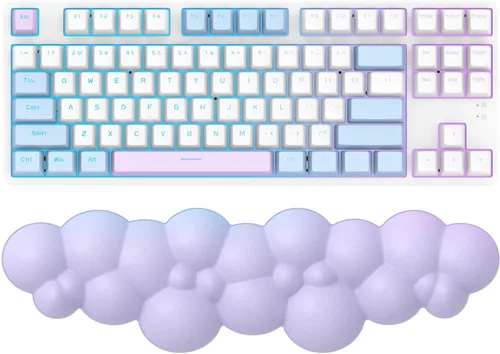 Vista 11 de MANBASNAKE Reposamuñecas para teclado, espuma viscoelástica de alta densidad de poliuretano con base antideslizante para aliviar el dolor de Azul