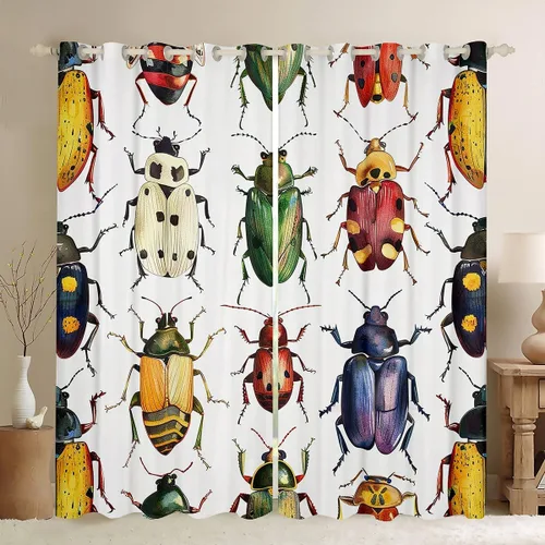 Vista 8 de Feelyou Cortinas de ventana de gatos grises y blancos, cortinas de ventana con patrón de mascotas para dormitorio, sala de estar para niños, niñas