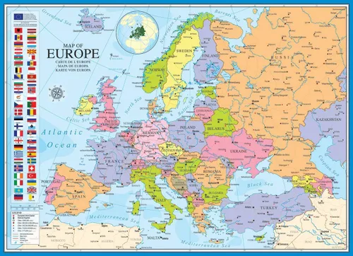 Vista 2 de EuroGraphics Rompecabezas de mapa de Europa (1000 piezas)