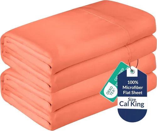 Vista 74 de Royale Linens Juego de 6 sábanas encimeras a granel, sábanas superiores, microfibra suave de 1800, resistente a las arrugas y a las manchas