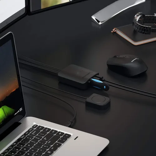 Vista 8 de SABRENT Interruptor para compartir USB 2.0 para 4 computadoras, indicadores