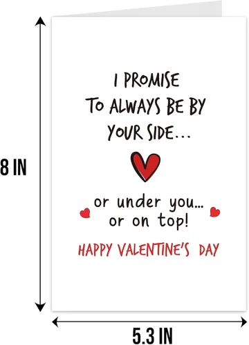 Vista 2 de Qiliji Tarjeta traviesa del día de San Valentín para él y ella, divertida tarjeta del día de San Valentín para marido, novio, esposa, novia, tarjeta