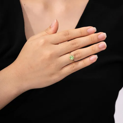 Vista 2 de Tienda Collection 10k Gold Imported Crystal March Birthstone Ring