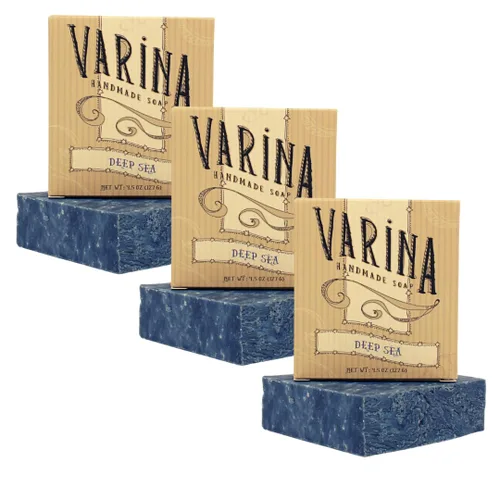 Vista 10 de Varina Jabón en barra de algodón natural limpio, limpieza suave para pieles sensibles, fresco, paquete de 3, experimenta una piel sana y brillante