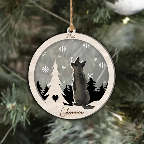 Vista 286 de Nazenti Adorno de Navidad conmemorativo personalizado, regalo personalizado de recuerdo de perro, condolencias por pérdida de mascotas, sabueso