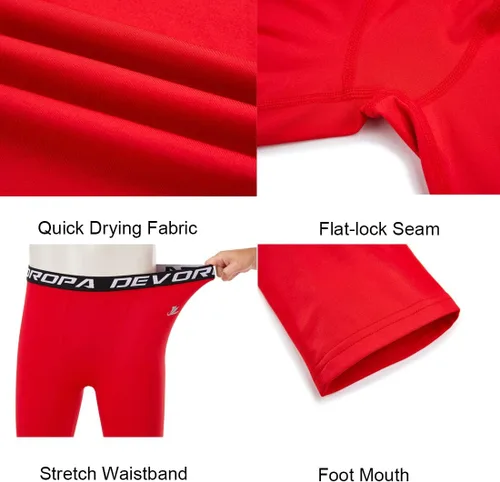 Vista 5 de DEVOROPA Leggings de compresión para niños y jóvenes, mallas deportivas con forro polar térmico