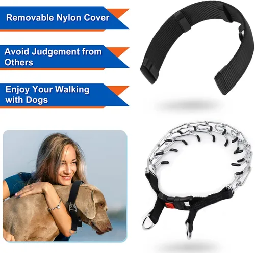 Vista 3 de Supet Collar de entrenamiento para perros pequeños, medianos y grandes, con hebilla de liberación rápida, ajustable, sin tirones, con cubierta