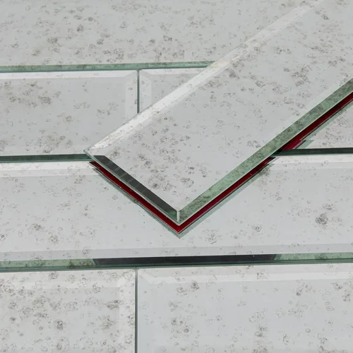 Vista 17 de Azulejos de Espejo Antiguo Biselado Autoadhesivos Estilo Metro de 3 x 6 Pulgadas para Salpicaduras de Cocina y Pared del Baño (40 Piezas)