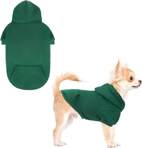 Vista 42 de KOOLTAIL Sudadera básica con capucha para perro, suave y cálida, con agujero para correa y con bolsillo, abrigo de invierno para perros, ropa