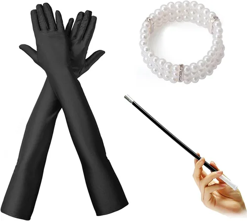Vista 4 de Juego de accesorios vintage de los años 20, accesorios Gatsby para mujer