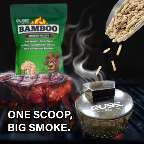 Vista 4 de Pellets de bambú para ahumar Humo limpio y suave de bambú asiático sostenible Funciona en todos los ahumadores y parrillas Bolsa de 2 libras