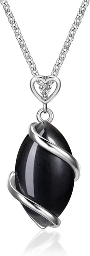 Vista 10 de Jovivi Collar de Piedra de Cuarzo Rosa y Amatista para Mujeres y Hombres, Joyería de Colgante de Cristal Reiki Curativo de Gema Natural