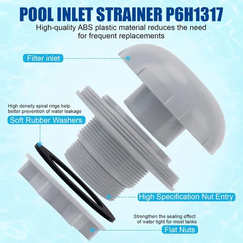 Vista 3 de XT Colador de entrada de piscina P6H1317 Accesorio de válvula de entrada para Intex y para piscinas Coleman