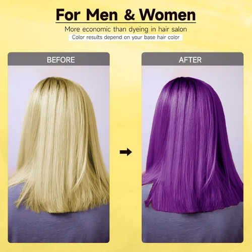 Vista 2 de Champú de tinte para el cabello morado, champú de color para cobertura de cabello gris, champú de tinte de cabello morado a base de hierbas 3 en 1