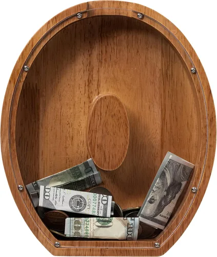 Vista 15 de Alcancía para niños y niñas, alcancía de madera con letra grande del alfabeto con inicial A, banco de monedas, regalos divertidos para cumpleaños